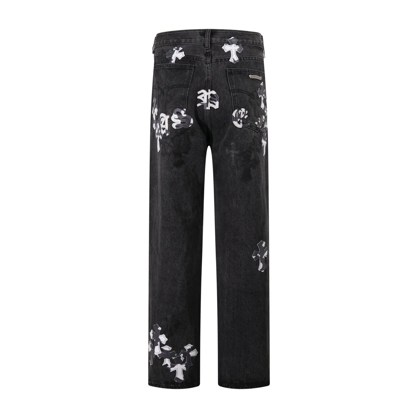P260 Style No.: H902 Crow Heart & 𝐂𝐡𝐫𝐨𝐦𝐞 𝐇𝐞𝐚𝐫𝐭 ss25 zebra patchwork limited-edition patchwork jeans. Styles with different wash textures are very friendly to people with thin legs. The slightly flared version perfectly modifies the leg shape. The timeless and moderate length makes it easy to match and match. It is the basis for various styles and is a must-have in your wardrobe! The fabric is stiff but also makes the upper body soft without losing texture. The washing process is even more perfect. It is a must-have item for everyone! ! ! Washed wheat, hang tag, pants label, three labels complete Color: black Size: 28-30-32-34-36